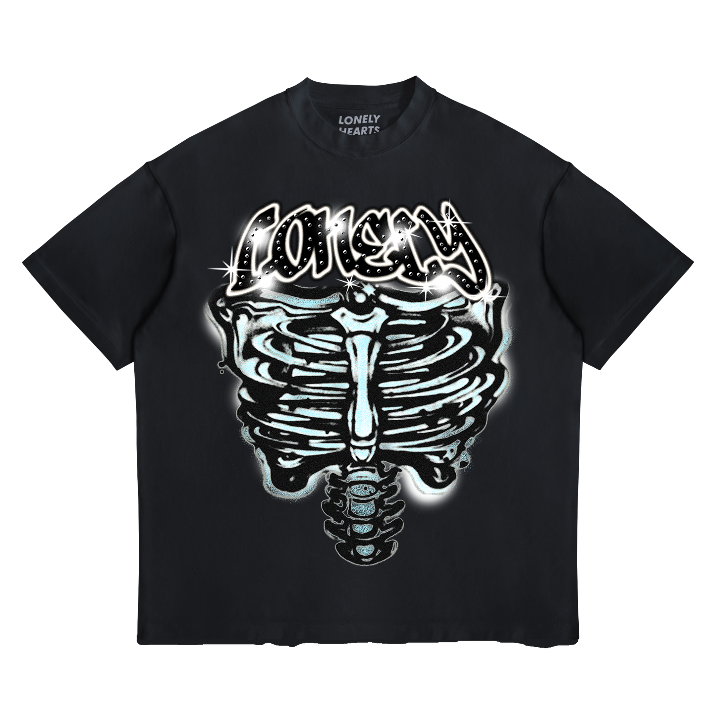 Heart And Soul Cropped Premium Rhinestone T-Shirt