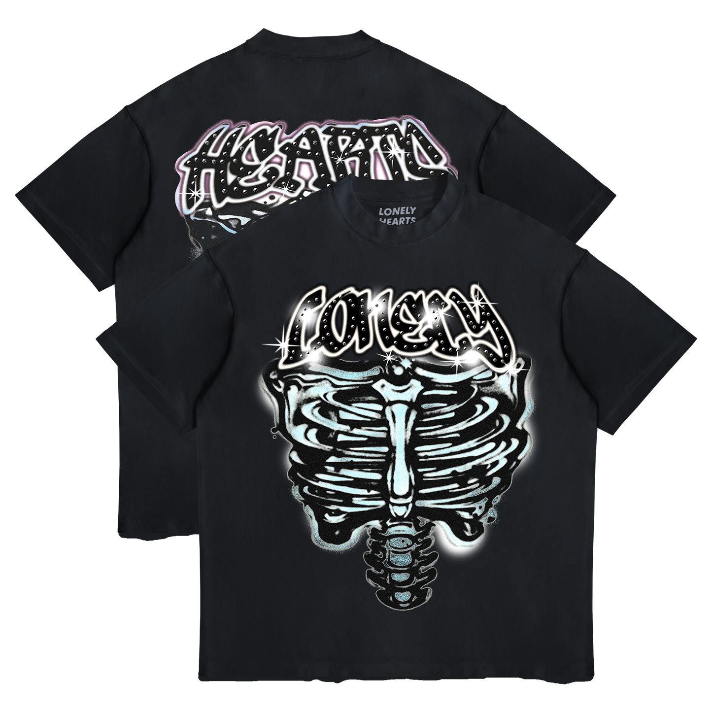 Heart And Soul Cropped Premium Rhinestone T-Shirt