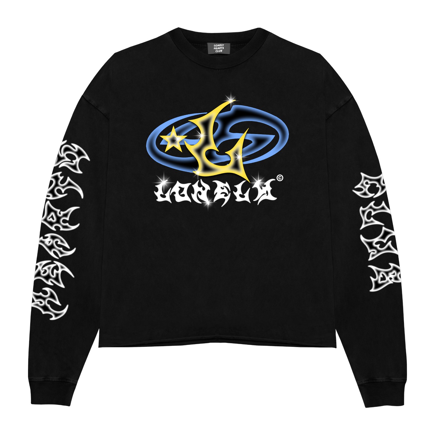 Galaxy Cropped Crewneck Sweatshirt