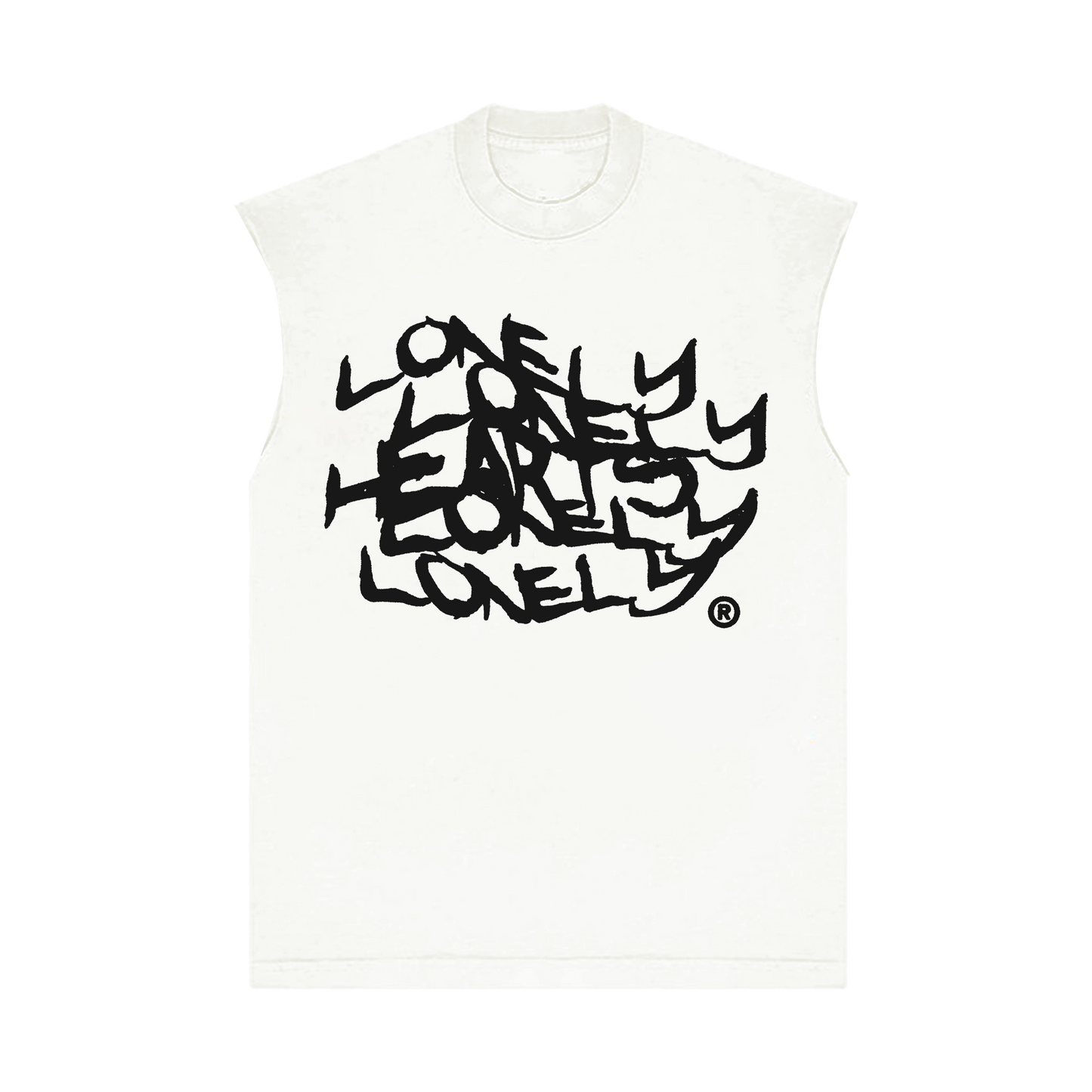 Lonely Hearts Scribble Sleeveless T-Shirt