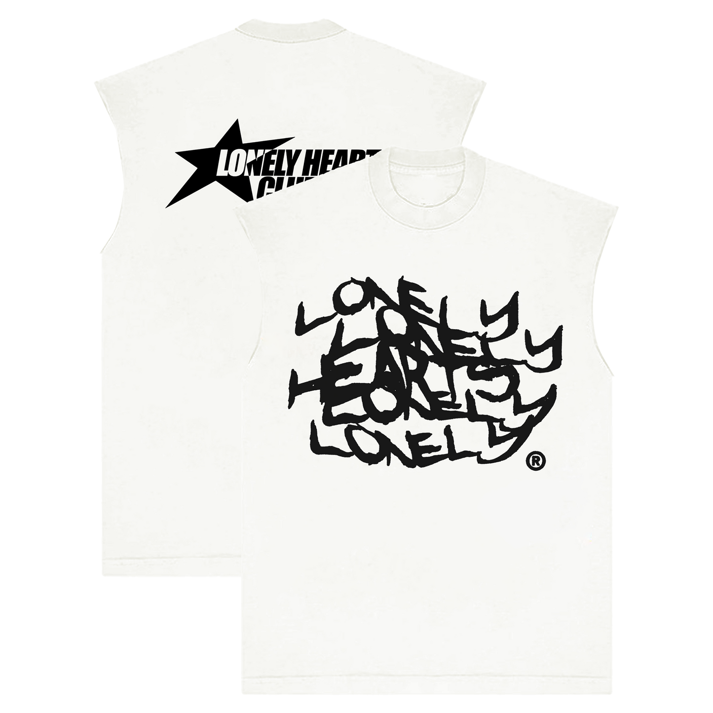Lonely Hearts Scribble Sleeveless T-Shirt