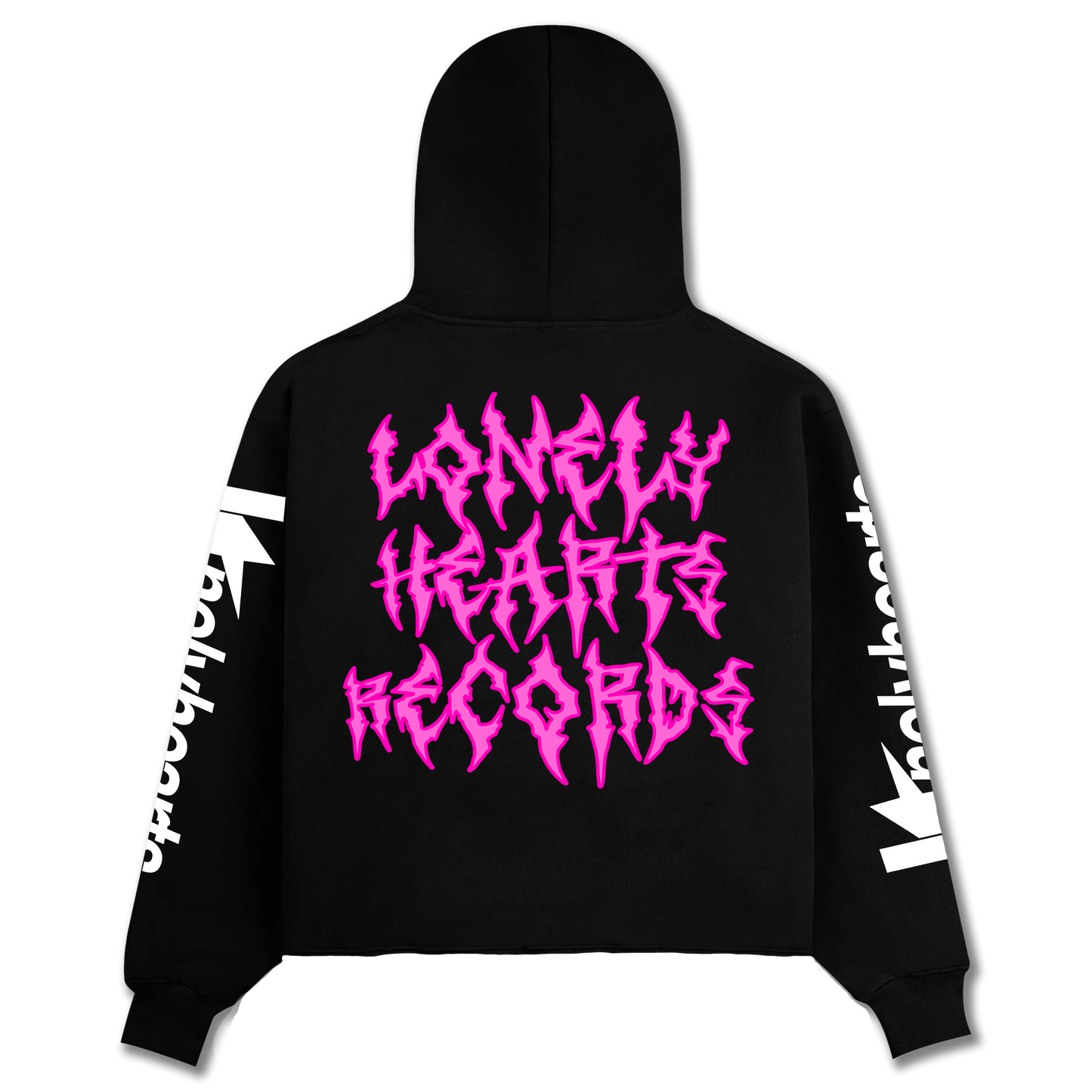 Sounds From Hell Cropped Rhinestone Hoodie