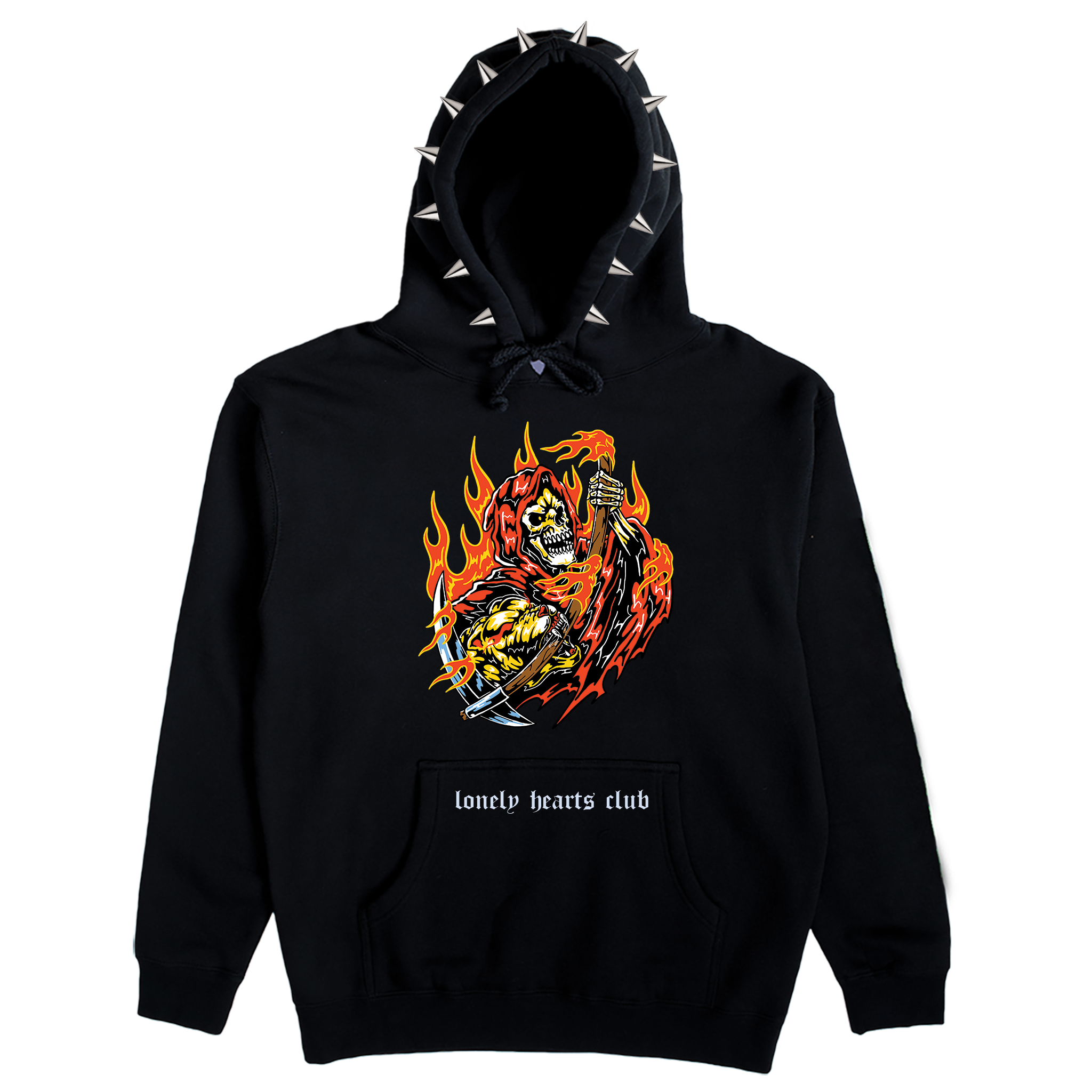 Metal sales spiked hoodie