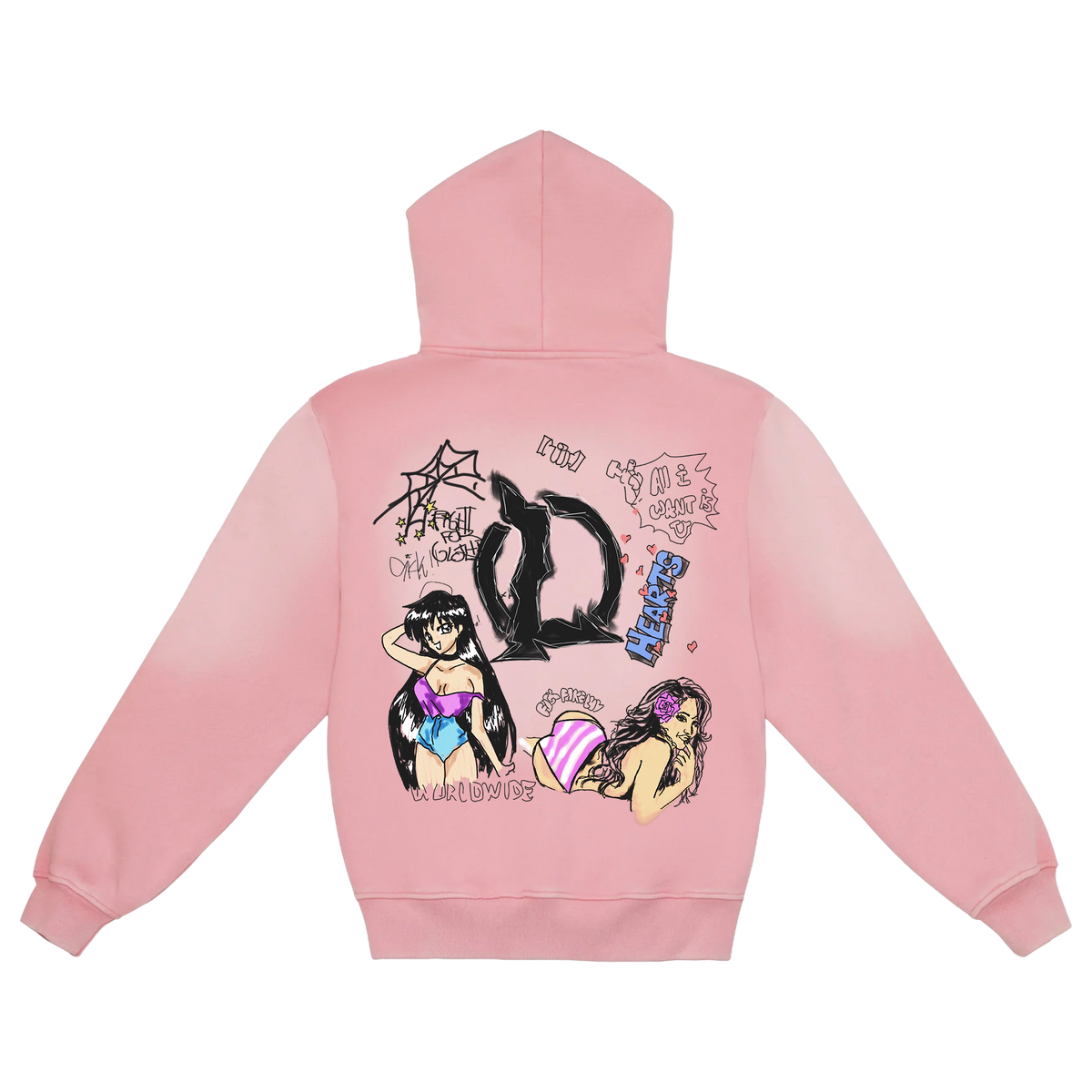 All I Want Is U Anime Vintage Paint Splatter Hoodie