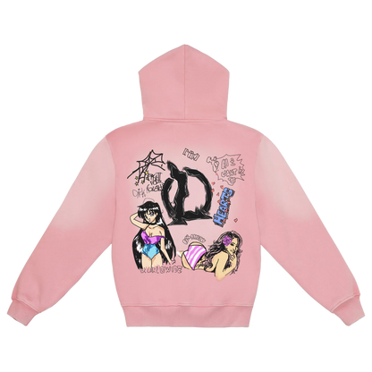 All I Want Is U Anime Vintage Paint Splatter Hoodie