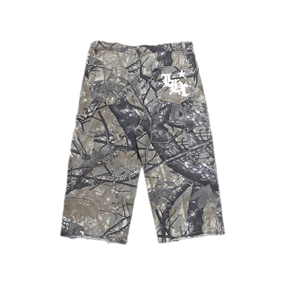 LHC Hunting Camo Long Denim Shorts