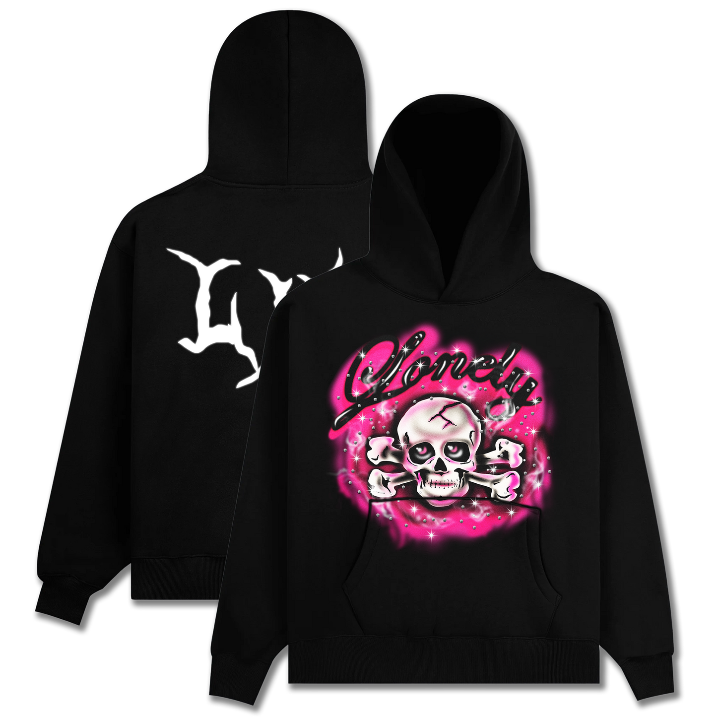 Crossbones Rhinestone Hoodie