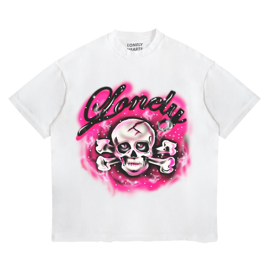 Crossbones Cropped Premium Rhinestone T-Shirt