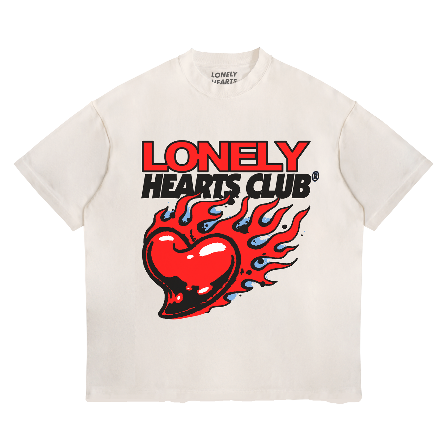 Flaming Heart Cropped Premium T-Shirt