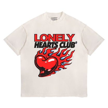 Flaming Heart Cropped Premium T-Shirt