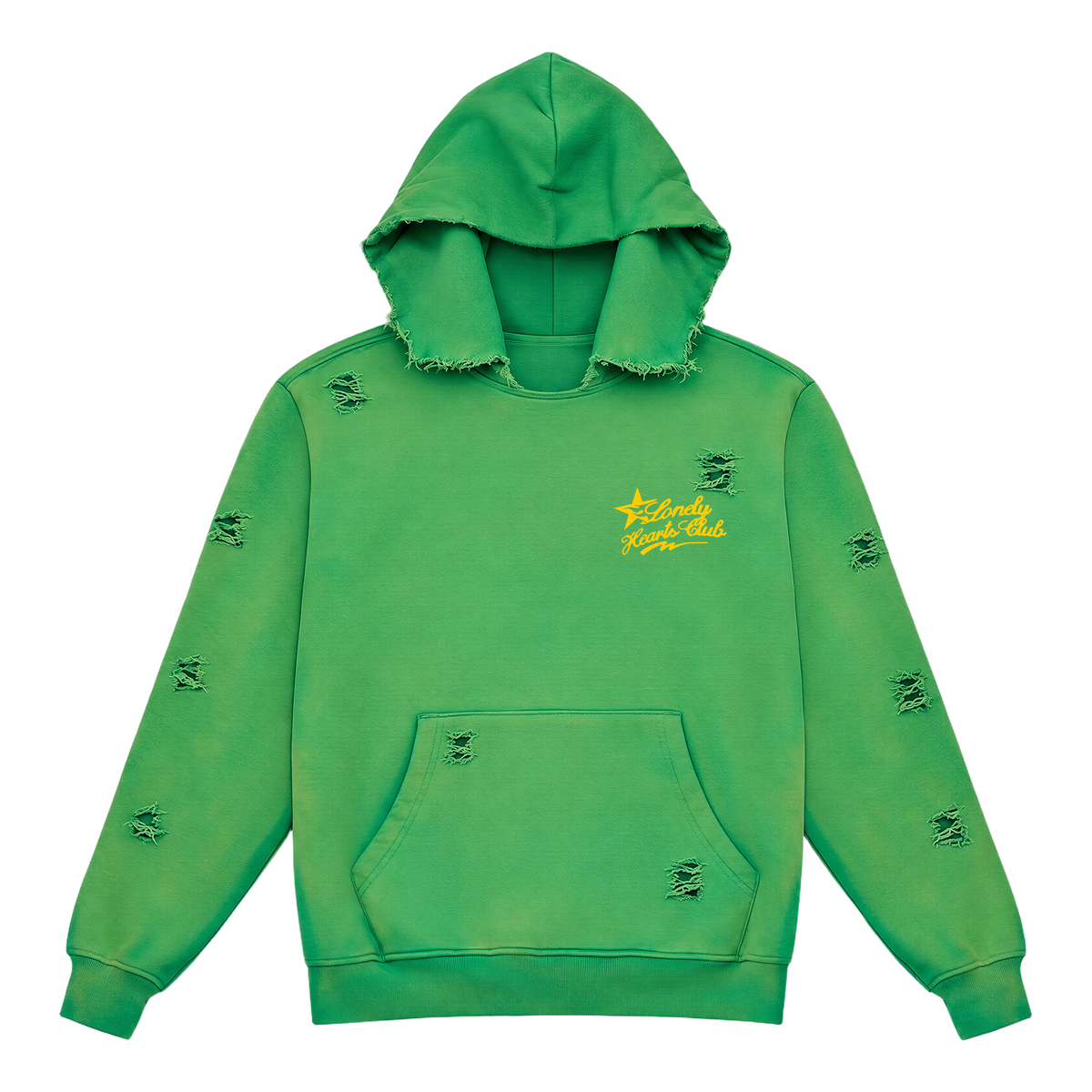 Star Power Embroidered Distressed Vintage Wash Hoodie