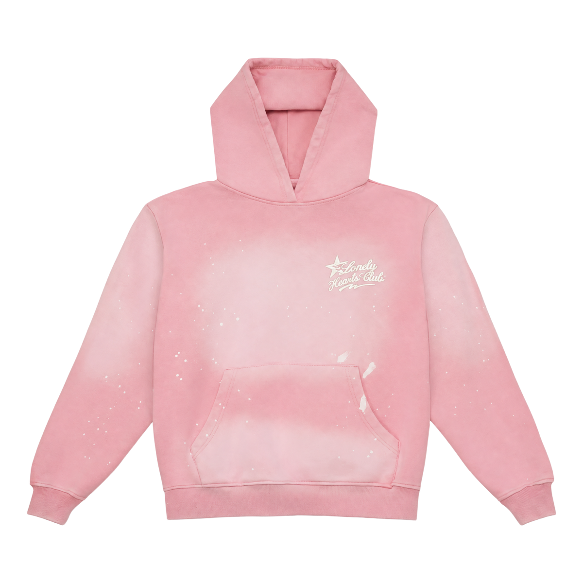 Star Power Embroidered Vintage Paint Splatter Hoodie