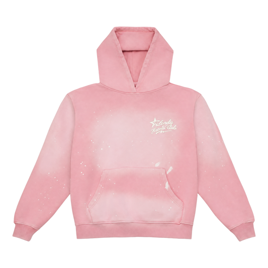 Star Power Embroidered Vintage Paint Splatter Hoodie