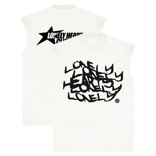 Lonely Hearts Scribble Sleeveless T-Shirt