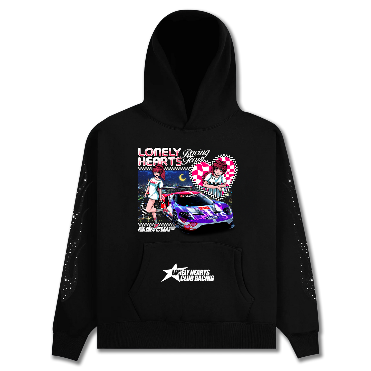 Midnite Racer Rhinestone Hoodie