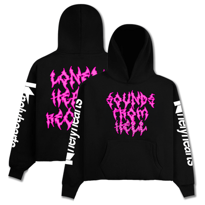 Sounds From Hell Cropped Rhinestone Hoodie